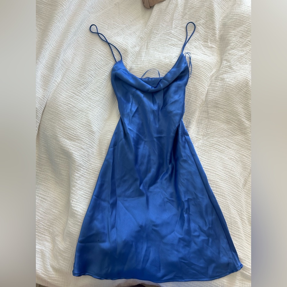 Elegant Blue Slip Dress